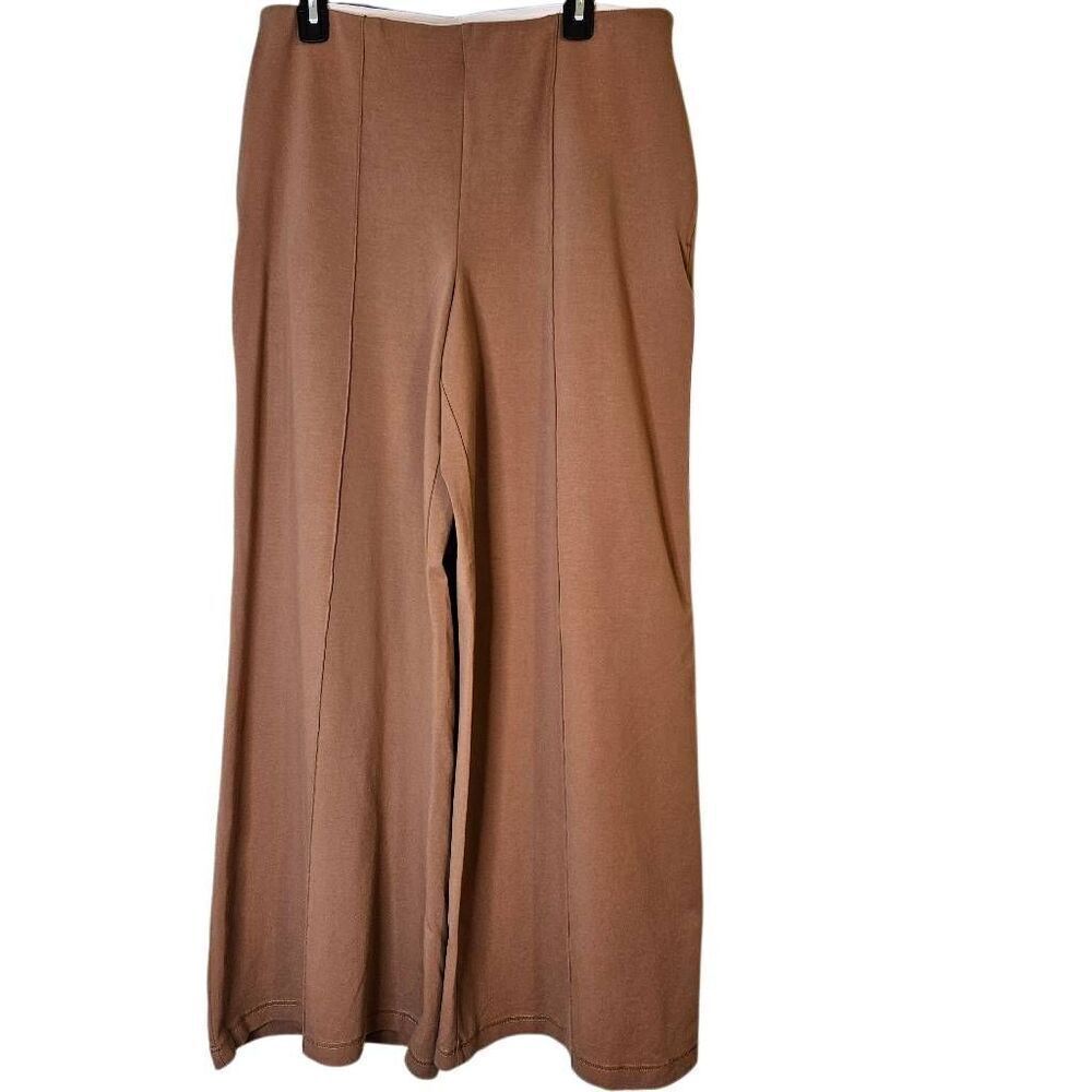 Lands' End tan high rise palazzo pants. M. NWT #935